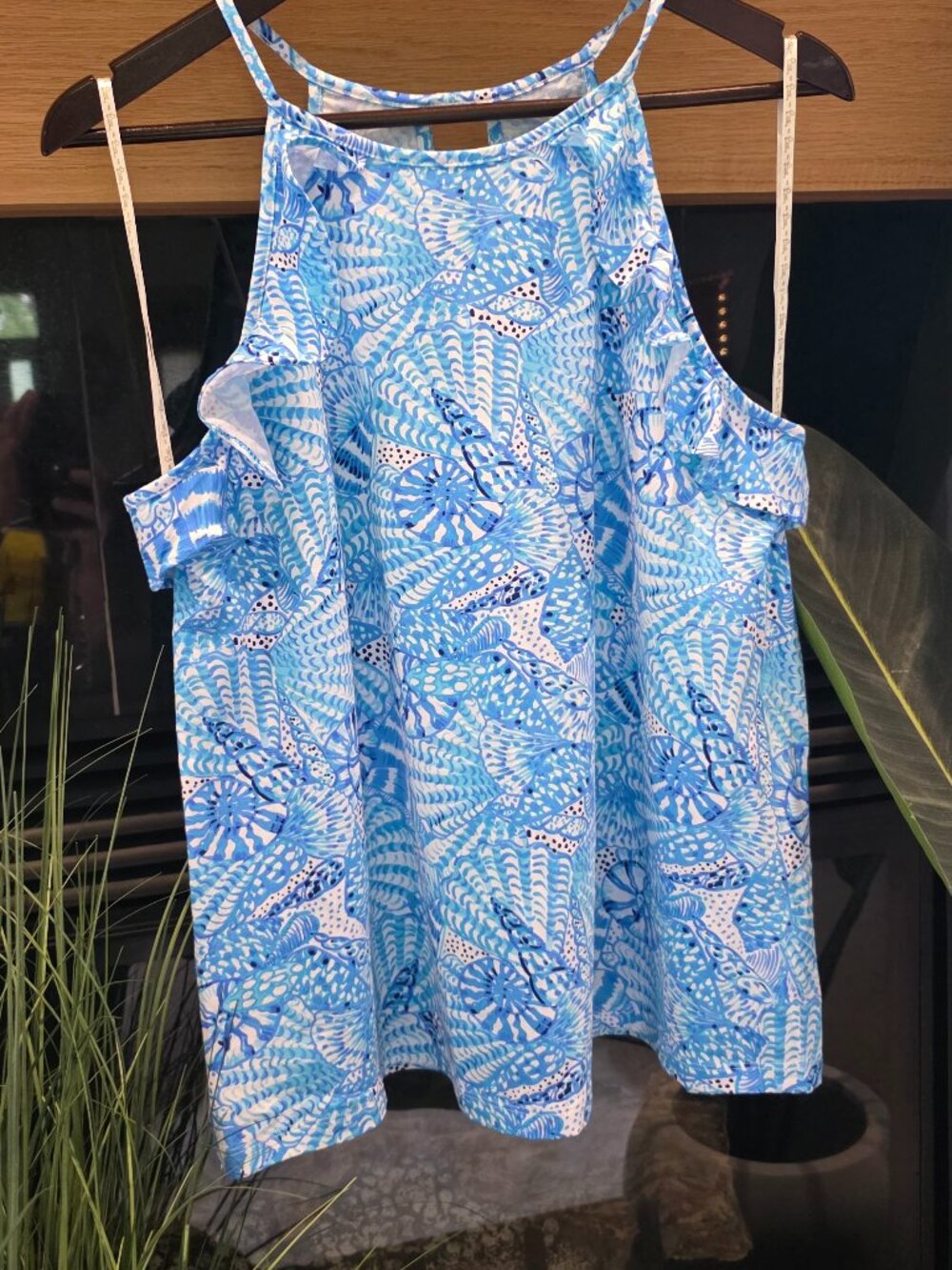 NWOT Billie Top Amalfi Blue in The Seashore 🌴 🐚 Size Large